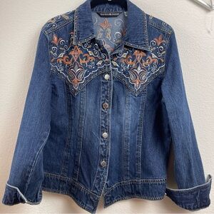 Gordon James Blue Denim Embellished Jacket Medium